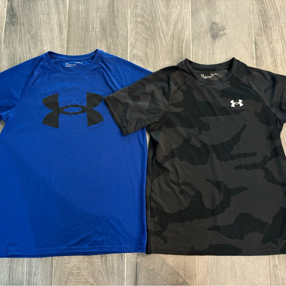 Under Armour Blue and Black Camo Tees